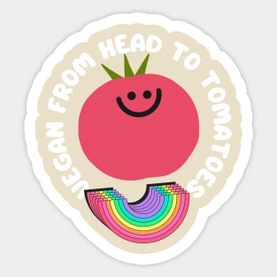 Vegan from Head to Tomatoes Vegan Pun Sticker